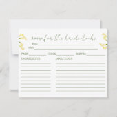 メキシコのカラリリーブライダルシャワーレシピカード サンキューカード (正面)
