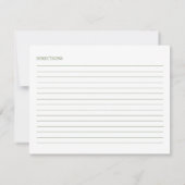 メキシコのカラリリーブライダルシャワーレシピカード サンキューカード (裏面)