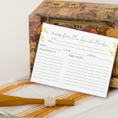 メキシコのカラリリーブライダルシャワーレシピカード サンキューカード