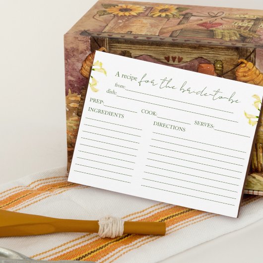 メキシコのカラリリーブライダルシャワーレシピカード サンキューカード