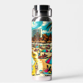 メキシコのカンクンでポップ・アートのArt Vibe ウォーターボトル (背面)