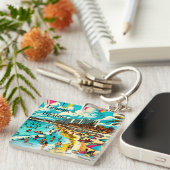 メキシコのカンクンでポップ・アートのArt Vibe キーホルダー (正面右)