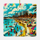 メキシコのカンクンでポップ・アートのArt Vibe セラミックオーナメント (裏面)