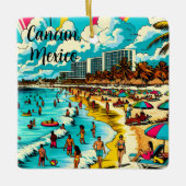 メキシコのカンクンでポップ・アートのArt Vibe セラミックオーナメント (正面)