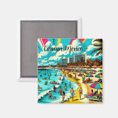 メキシコのカンクンでポップ・アートのArt Vibe マグネット (正面/裏面)