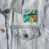 メキシコのカンクンでポップ・アートのArt Vibe 缶バッジ (インサイチュ)