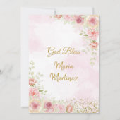 メキシコのキンセアニェラ招待状 ローズゴールドの花 招待状 (裏面)