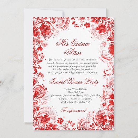 メキシコのキンセニアラ 招待状 (正面)