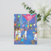 メキシコのクリスマス、おもしろいの飾り祝付け シーズンポストカード (スタンド正面)