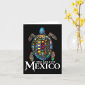 メキシコのグラフィックウミガメ湾忘れ カード (黄色い花)