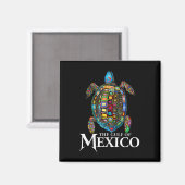 メキシコのグラフィックウミガメ湾忘れ マグネット (正面/裏面)