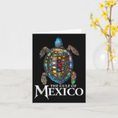 メキシコのグラフィック海の亀の湾は決してTru忘れでない カード (黄色い花)