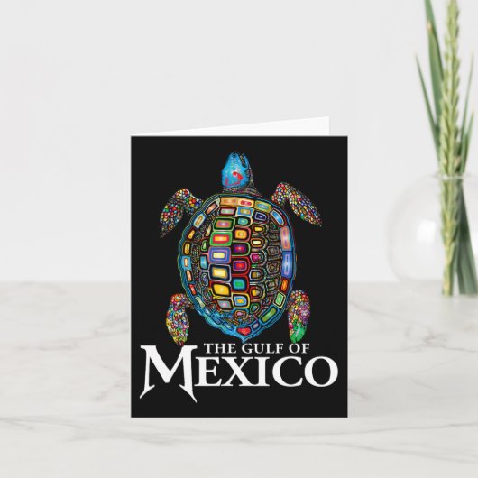 メキシコのグラフィック海の亀の湾は決してTru忘れでない カード (正面)