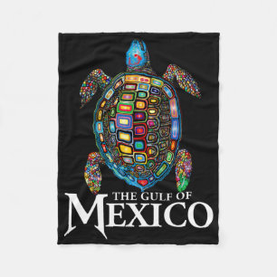 メキシコのグラフィック海の亀の湾は決してTru忘れでない フリースブランケット
