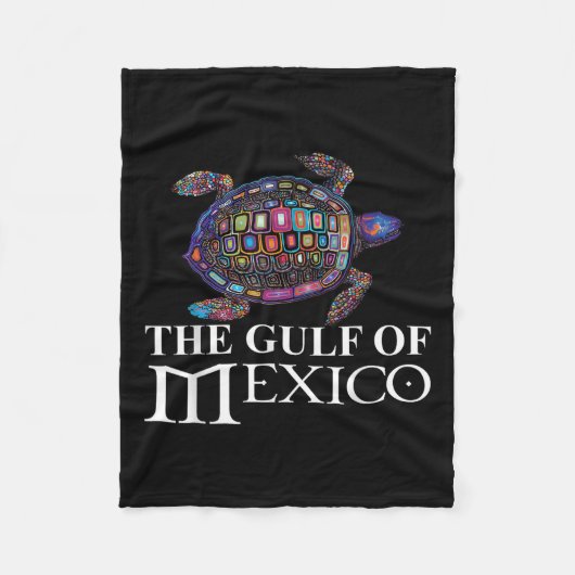 メキシコのグラフィック海の亀の湾は決してTru忘れでない フリースブランケット (正面)