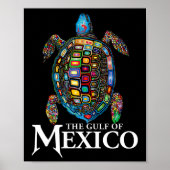 メキシコのグラフィック海の亀の湾は決してTru忘れでない ポスター (正面)