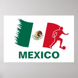 メキシコのサッカーの旗 ポスター
