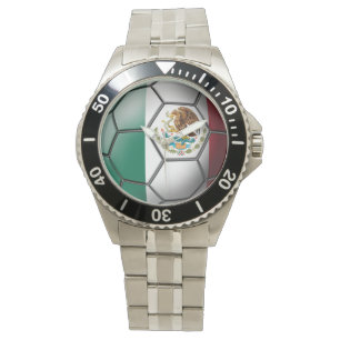 メキシコのサッカーボールの旗 腕時計