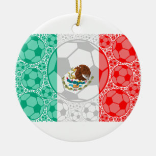 メキシコのサッカーボール セラミックオーナメント