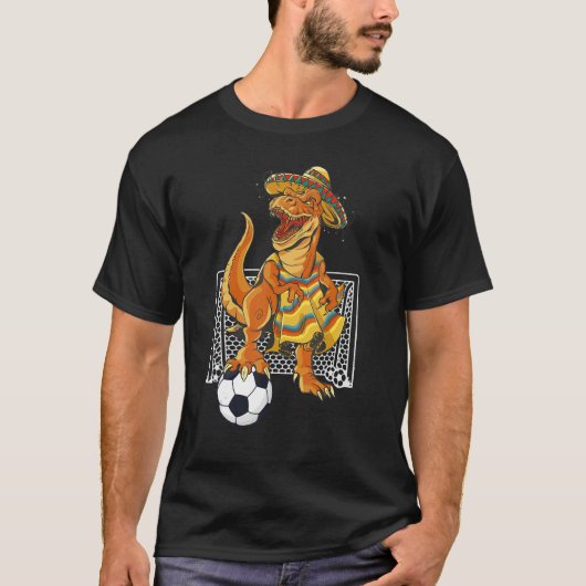 メキシコのサッカーレックス恐竜メキシコ国旗Futbol 202 Tシャツ (正面)