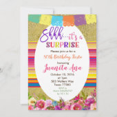 メキシコのサプライズ誕生日パーティーへの招待 招待状 (正面)