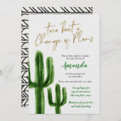 メキシコのサボテンが赤ちゃんシャワーを延期する発表 招待状 (正面/裏面)