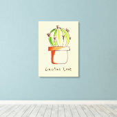 メキシコのサボテンのかわいい砂漠のアート キャンバスプリント (インサイチュ (ウッドフロア))