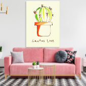 メキシコのサボテンのかわいい砂漠のアート キャンバスプリント (インサイチュ (リビング))