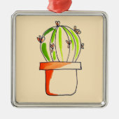 メキシコのサボテンのかわいい砂漠のアート メタルオーナメント (正面)