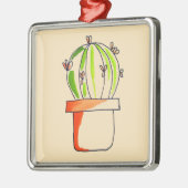 メキシコのサボテンのかわいい砂漠のアート メタルオーナメント (左)