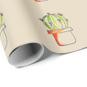 メキシコのサボテンのかわいい砂漠のアート ラッピングペーパー (ロールコーナー)