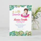 メキシコのサボテンフィエスタ1歳の誕生日ガール 招待状 (スタンド正面)