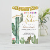メキシコのサボテンレッツ・フィエスタ・ベビーシャワー  招待状 (スタンド正面)