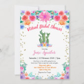 メキシコのサボテン仮想ブライダルシャワー招待 招待状 (正面)