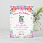 メキシコのサボテン仮想ブライダルシャワー招待 招待状 (スタンド正面)