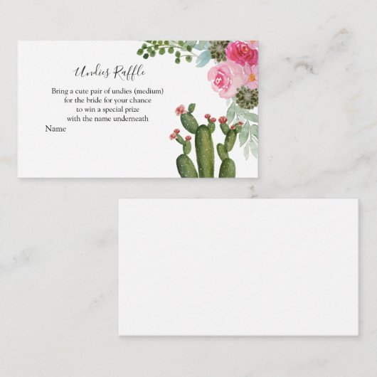 メキシコのサボテン，ラッフル・エンクロージャ・カード エンクロージャーカード (正面/裏面)