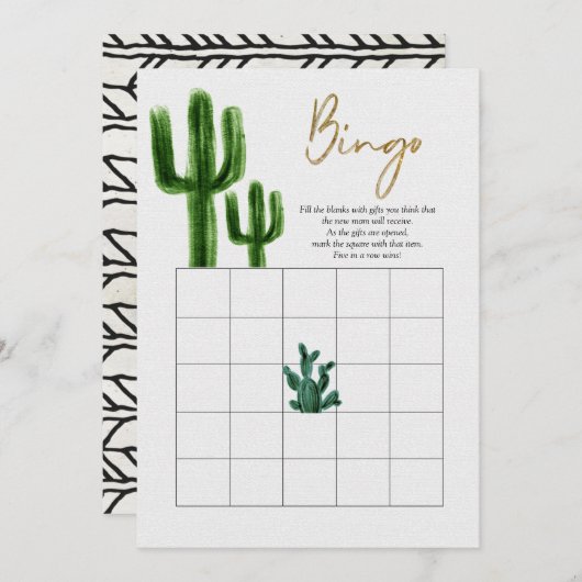 メキシコのサボビンゴゲームカード 招待状 (正面/裏面)