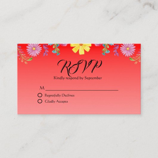 メキシコのサラペ民話RSVPカード エンクロージャーカード (正面)