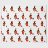 メキシコのサンタクロースのクリスマスプレゼント ラッピングペーパー (フラット)