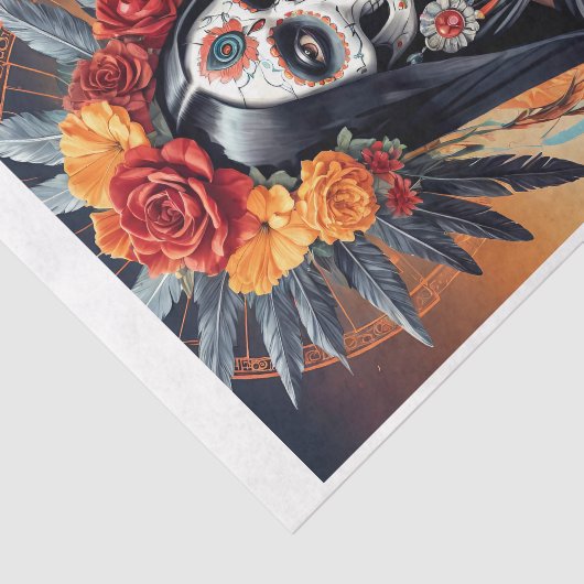 メキシコのサンタミュエルテに花が飾られた 薄葉紙 (詳細)