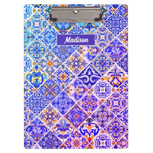 メキシコのシシ地中海のリアン紫の青瓦 クリップボード (正面)