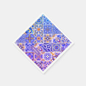 メキシコのシシ地中海のリアン紫の青瓦 スタンダードカクテルナプキン (角)