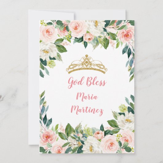 メキシコのシャロブーツピンクと金ゴールドキンセニェラ  招待状 (裏面)