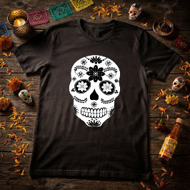 メキシコのシュガースカル 2 ブラック&ホワイトTシャツ Tシャツ