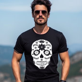 メキシコのシュガースカル 2 モノクロ メンズ Tシャツ