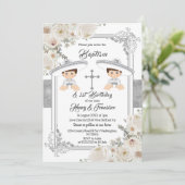 メキシコのシルバーシャルロ男の子洗礼と誕生日 招待状 (スタンド正面)