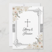 メキシコのシルバーシャルロ男の子洗礼と誕生日 招待状 (裏面)