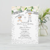 メキシコのシルバー・チャロ・ボーイズ・バプテスマと誕生日 招待状 (スタンド正面)