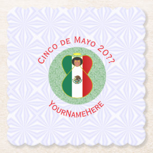 メキシコのシンコ・デ・マヨエンジェルパーソナライズ  ペーパーコースター