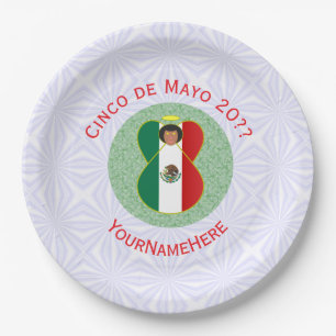 メキシコのシンコ・デ・マヨエンジェルパーソナライズ  ペーパープレート